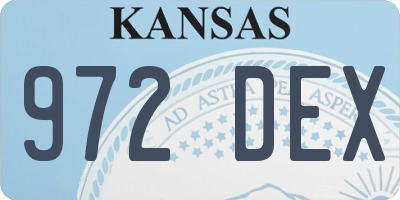 KS license plate 972DEX