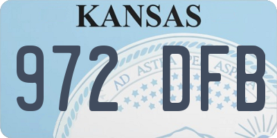 KS license plate 972DFB