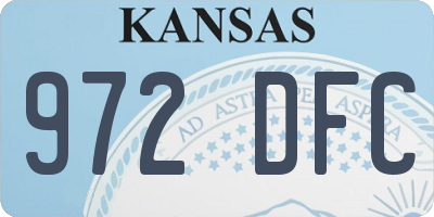 KS license plate 972DFC