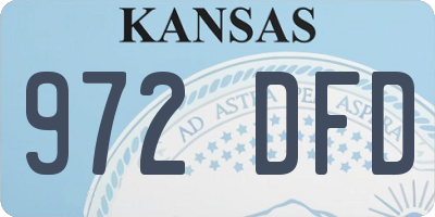 KS license plate 972DFD