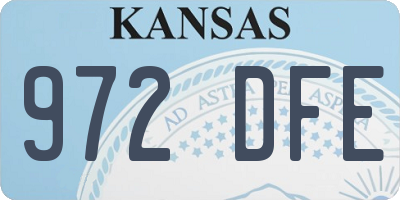 KS license plate 972DFE