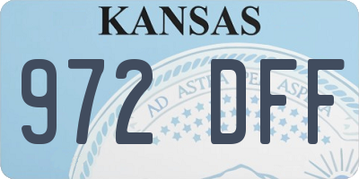 KS license plate 972DFF