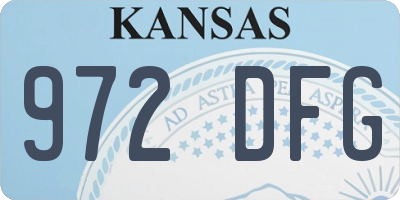 KS license plate 972DFG