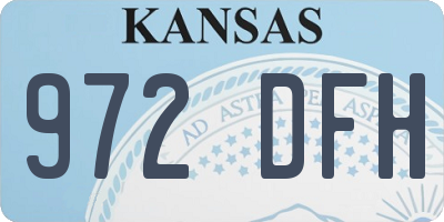 KS license plate 972DFH