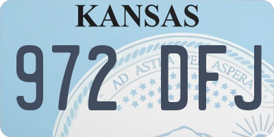 KS license plate 972DFJ