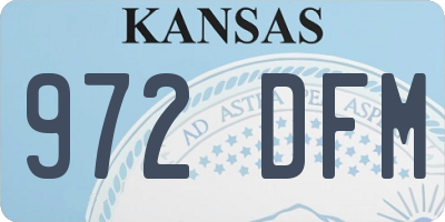 KS license plate 972DFM