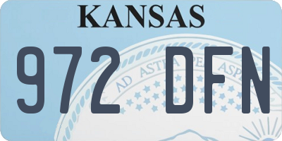 KS license plate 972DFN