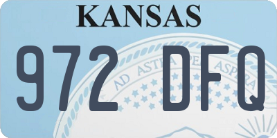 KS license plate 972DFQ
