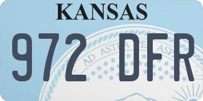 KS license plate 972DFR