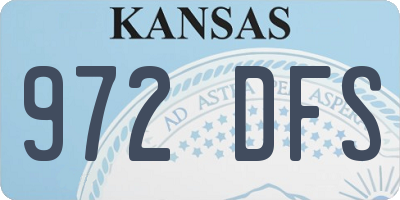 KS license plate 972DFS