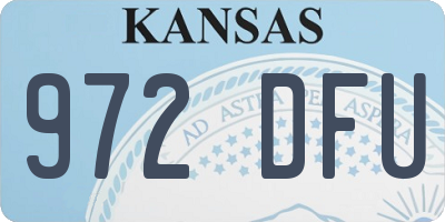 KS license plate 972DFU