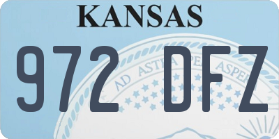KS license plate 972DFZ