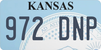 KS license plate 972DNP