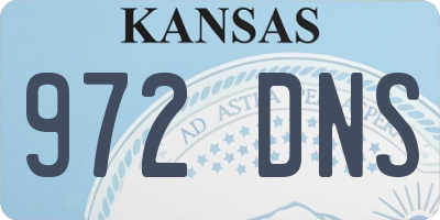 KS license plate 972DNS