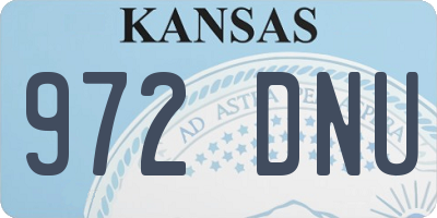 KS license plate 972DNU