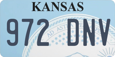 KS license plate 972DNV