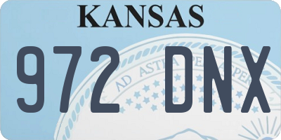 KS license plate 972DNX