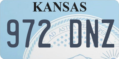 KS license plate 972DNZ