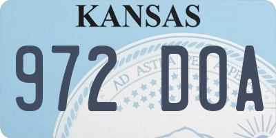 KS license plate 972DOA