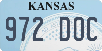 KS license plate 972DOC