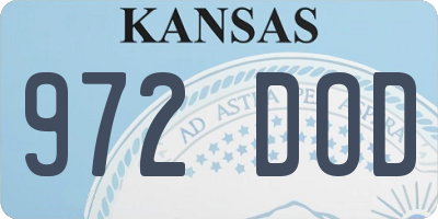 KS license plate 972DOD