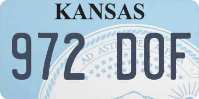 KS license plate 972DOF