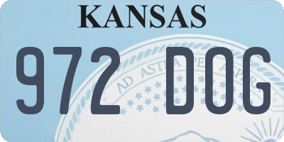 KS license plate 972DOG