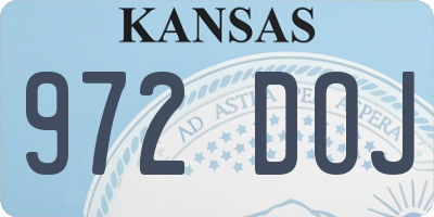 KS license plate 972DOJ