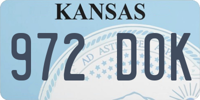 KS license plate 972DOK