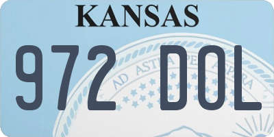 KS license plate 972DOL
