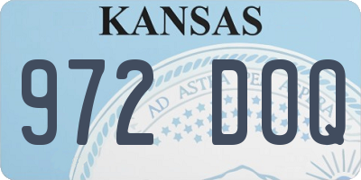 KS license plate 972DOQ