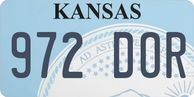 KS license plate 972DOR
