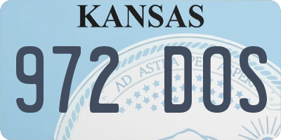 KS license plate 972DOS