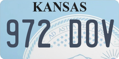 KS license plate 972DOV