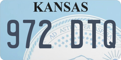 KS license plate 972DTQ