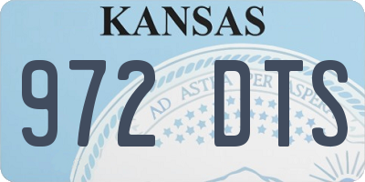 KS license plate 972DTS