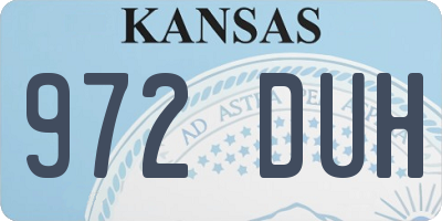 KS license plate 972DUH