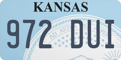 KS license plate 972DUI
