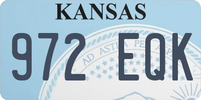KS license plate 972EQK