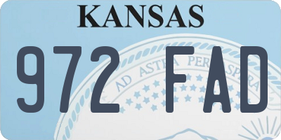 KS license plate 972FAD