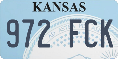 KS license plate 972FCK