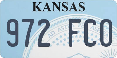 KS license plate 972FCO