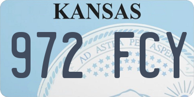 KS license plate 972FCY
