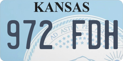 KS license plate 972FDH