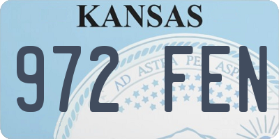 KS license plate 972FEN