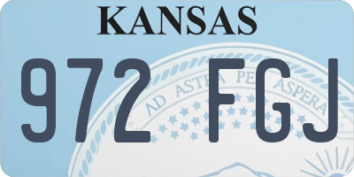 KS license plate 972FGJ