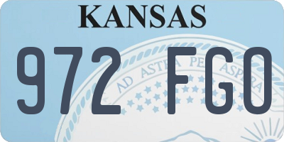 KS license plate 972FGO