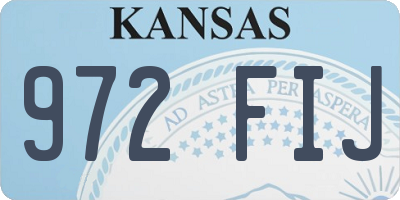KS license plate 972FIJ