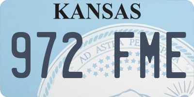 KS license plate 972FME