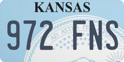 KS license plate 972FNS